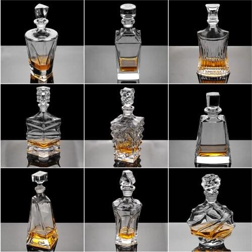 Crystal Glass Wine Red Bottle + Cups Wine Decanter Whiskey Liqour Pourer Home Bar Vodka Beer Bottle Jar Jug