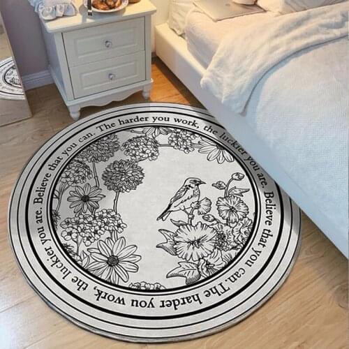 Nordic Style Area Rugs Round Large Welcome Mats Anti-Slip Entrance Doormat for Bedroom Living Room Tatami Carpet Kids Play