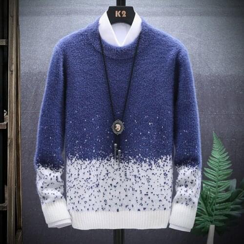 2020 sweater mens Korean version youth self personality half collar sweater fashion