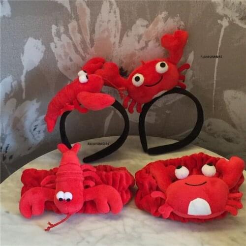 Sweet Ocean Animal Crab Plush Stuffed DOLL TOY , Hairband Kids Party Gift