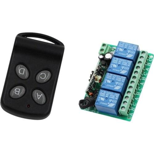 New DC12V 4CH Relay RF Radio Remote Lighting Switch Receiver & 1-4 pcs Butterfly Transmitter Momentary Toggle Latched Adjusted