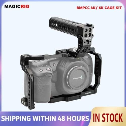 MAGICRIG Portable Camera Cage With NATO Top Handle Grip for Blackmagic Pocket Cinema Camera BMPCC 4K &6K