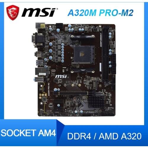 MSI A320M PRO-M2 Motherbaord AMD A32 Socket AM4 DDR4 PCI-E 3.0 USB2.0 SATA III Micro ATX Desktop Motherboard