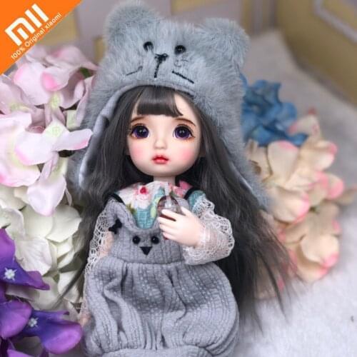 Xiaomi 27/30cm BJD Doll 6 Moveable Joint Dolls 3D Eyes Fashion Princess Clothes Suit Accessories Nude Decoration Girl Gift Toy