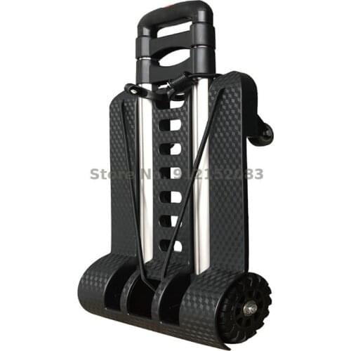 Folding Portable Trolley Shopping Cart Pull Goods Trolley Cart Luggage Trailer Household Light Grocery Shopping Cart Small Troll