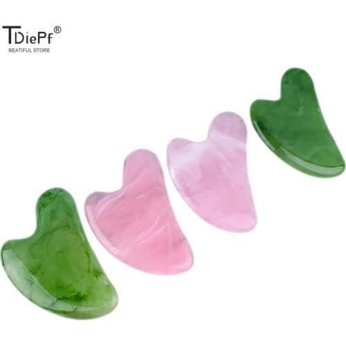 Natural Resin Gua Sha Scraper Board Massage Jade Guasha Stone For Chin Neck Face Lifting Wrinkle Remover SPA Beauty Care Tool