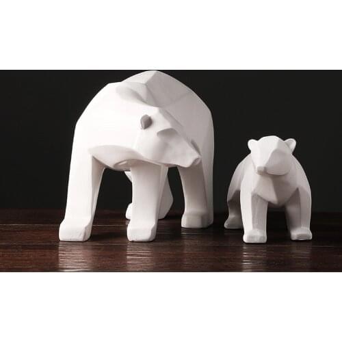 Modern Fashion Polar Bear Sculpture Dimensional Resin Arctic Lovely Animal Statue Mascot Decor Art Craft Adornment Ornament