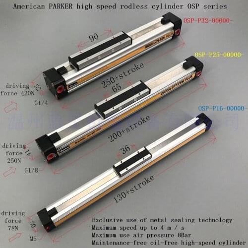 USA Pneumatic Rodless Cylinders OSP-P32-00000-00300 OSP-P32-00000-00712 OSP-P32-00000-00950