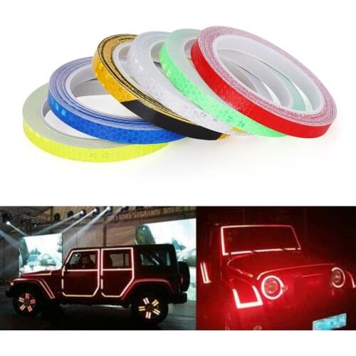 8m Wheel Reflective Sticker Rim Luminous Warning Tape Bike Reflector Fluorescent for Bike Car Motorcycle Reflective Decal Stick