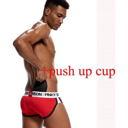 PINKY SENSON Brand Mens Underwear Boxers Bulge Enhancing Push Up Cup Underwear Men Shorts Trunk Enlarge Mens Panties Underpants