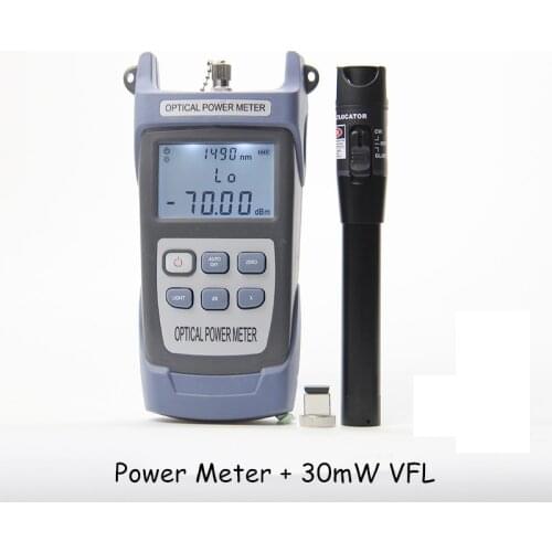 2 in 1 VFL 30mW 30km visual fault locator + Optical Power Meter -70dBm 850/980/1300/1490/1550/1625nm