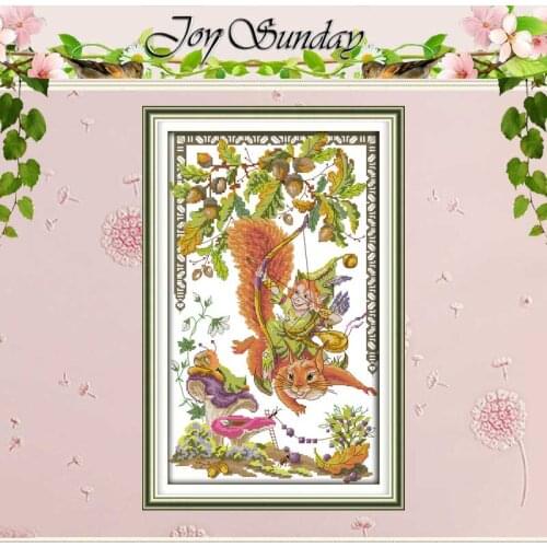 Squirrels And Elves Counted Cross Stitch 11CT 14CT Cross Stitch Set Wholesale DIY Cross-stitch Kit Embroidery Needlework