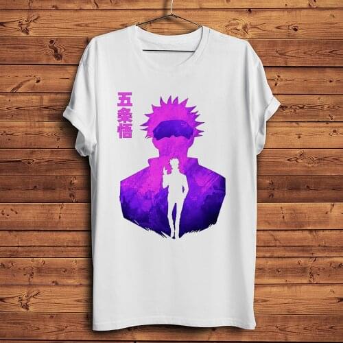 Jujutsu Kaisen Gojo Satoru funny anime tshirt Men White Casual short sleeve T Shirt Unisex manga streetwear tee