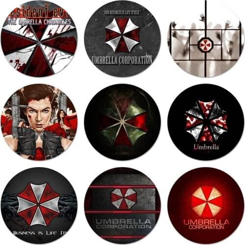 Umbrella corporation Icons Pins Badge Decoration Brooches Metal Badges For Backpack Decoration 58mm