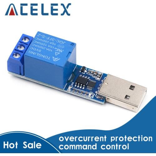 1 way USB serial port control relay computer control module overcurrent protection command control switch smart home