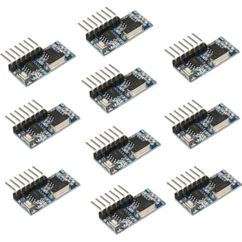10PCS 433Mhz RF Receiver Learning Code Decoder Module 433 Mhz Wireless 4-Channel Output for Remote Controls Encoding