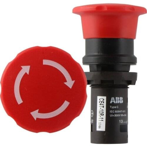 ABB emergency stop emergency button CE4T-10R-11 MPET1-10R MPEP4-10R 22MM red 40MM Mushroom head Rotation reset Pull reset
