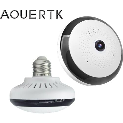 AOUERTK Panoramic Camera 1080P Two Way Audio SD Card Slot WiFi 360 Degree Full View Wireless Video IP Camera VR WiFi Mini CCTV