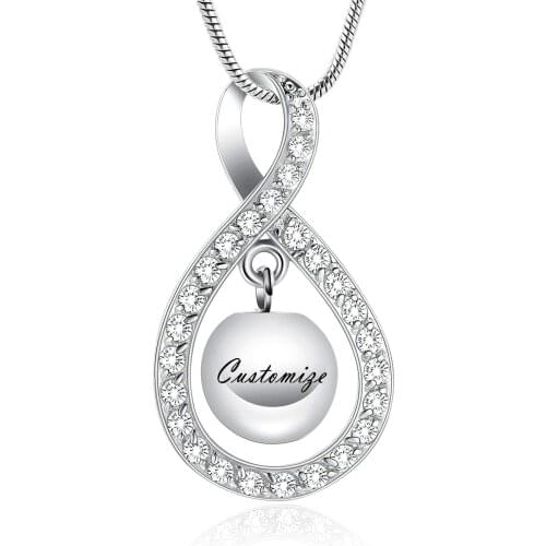 Infinity Love Urn Pendant Stainless Steel Snake Chain Cremation Jewelry for Ashes for Woman Urn Jewelry