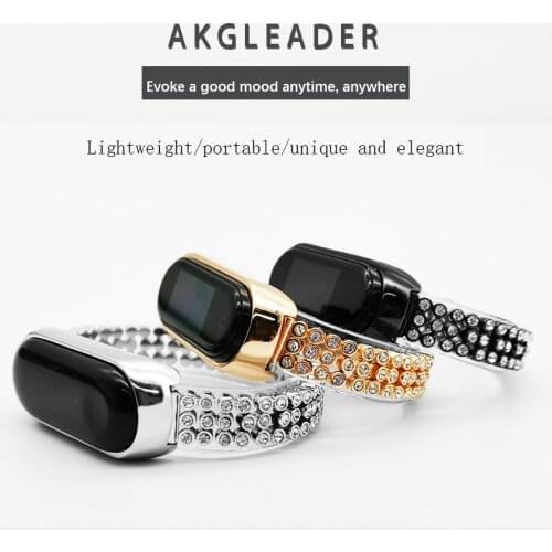 For Xiaomi bracelet 5 wristband For miband 4 metal rhinestone fashion bracelet watchband metal case for xiaomi band 3 strap