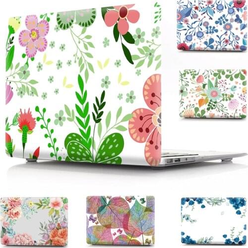 Flower Pattern Laptop Case For Apple Macbook Air Pro Touch Bar 11 12 13 15 16 inch Hard Cover Bag Shell For Mac 11.6 13.3 15.4