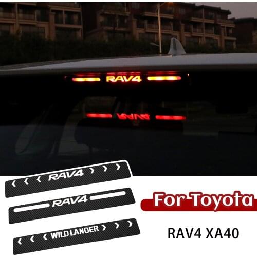 For Toyota RAV4 Car Styling 3D Carbon Fiber Stickers Rav4 2016 2017 2018 2019 2020 Auto High Mounted Stop Brake Light Decals