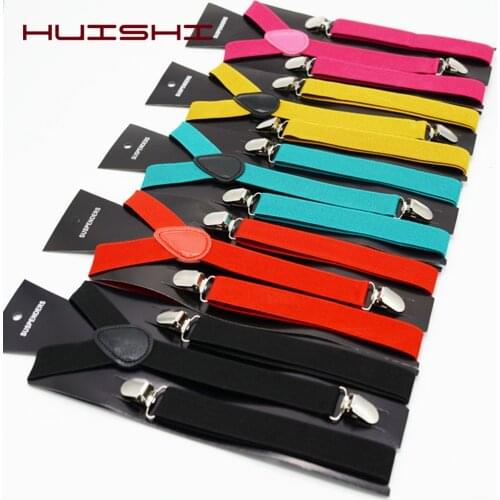 HUISHI Suspenders Bow Tie Solid Color Mans Belt Bowtie Set Women Men Suspenders Polyester Y-Back Braces Elastic Adjustable Tie