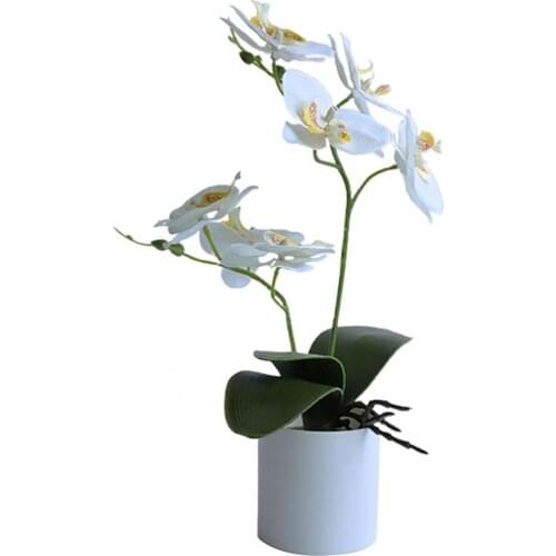 Artificial Bonsai Vivid Wear-resistant No Withering Orchid Simulation Bonsai Flower for Garden Bonsai Artificial Flowers in Pot