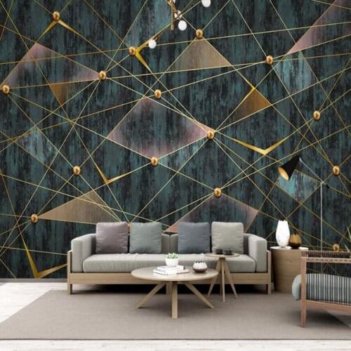 Custom 3D wallpaper mural Nordic geometric lines light luxury jewelry living room background wall luxury decoration wallpaper