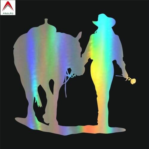 Aliauto Creative Funny Car Stickers Cowgirl and Cow Automobile Styling for Automobile Motorcycle PVC Decal Accessories,13cm*13cm