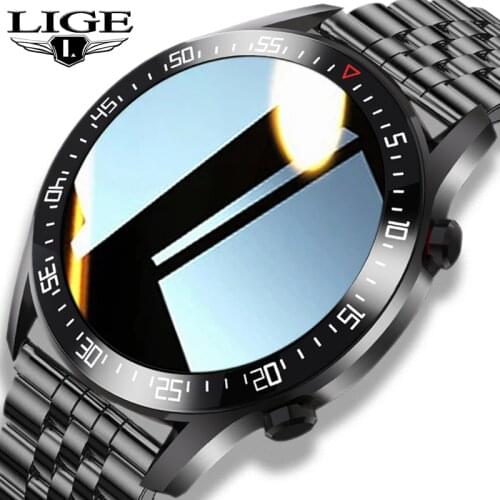 LIGE 2021 Luxury Man Bluetooth Smartwatch Heart Rate Blood Pressure Monitoring IP68 Waterproof Sport Fitness Smart Watch For Men