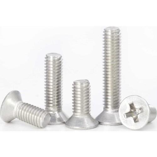 M8 Pitch1.25 Length 16/20/25/30/35/40/45/50mm 304 Stainless Steel Flat Head Machine Phillips Screws