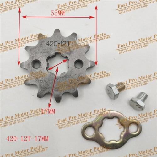 Motorcycle pars sprokets 420 17mm 20MM 12T Gear Sprokets For PIT DIRT BIKE ATV Lifan YX Loncin