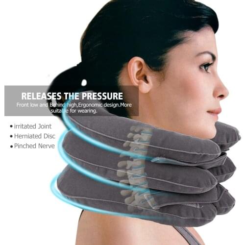 Cervical Neck Traction Device Inflatable Neck Traction Pillow for Home Use Ideal for Spine Alignment Chronic Neck Pain Relief