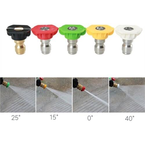 Automobile High Pressure Water Gun Nozzle Multi-shaped Water Nozzle Pressure Multi-degree Scrubber Head 5 Nozzle Accessories