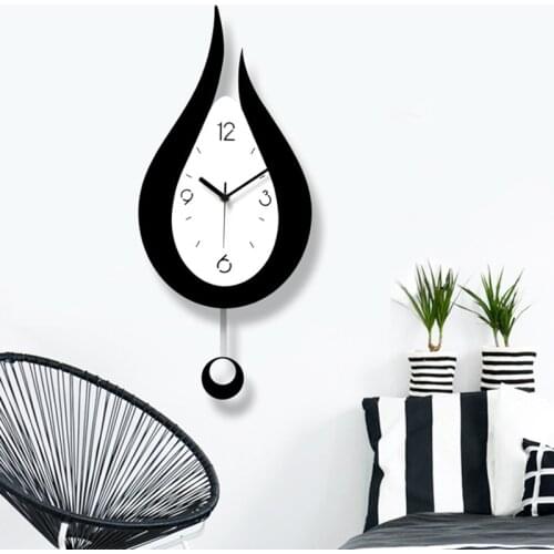 Hot Water Droplets Swing Wall Clock Modern Design Nordic Style Living Room Wall Clocks Fashion Creative Bedroom Wall Clock