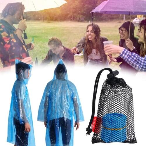 Disposable Raincoat Waterproof LDPE Film Outdoor Traveling Camping Emergency Raincoat Poncho Hood For Hiking Camping Wholesale