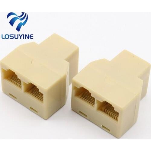 RJ-45 SOCKET RJ45 Splitter Connector CAT5 CAT6 LAN Ethernet Splitter Adapter 8P8C Network modular plug PC laptop cable contact