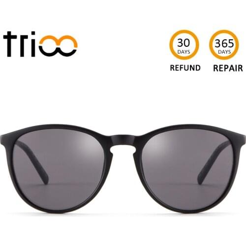 TRIOO Minus Sunglasses Classic Round Nearsighted Driver Prescription Glasses Myopia Classic UV400 Photochromic Spectacles