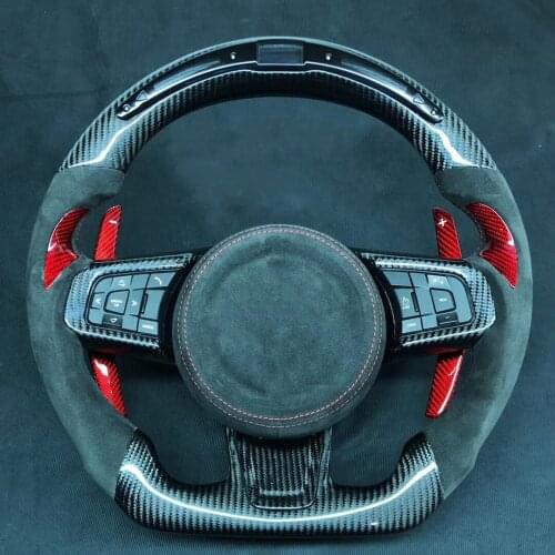 Cuatomized Real Carbon Fiber Sports Steering Wheel for Jaguar XE 2012-2015 with Paddle