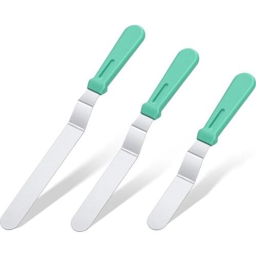 U-Taste Icing Spatula Metal Stainless Steel Spatulas Pastry Cake Angled Spatulas Icing Smoother Frosting Baking Decorating Tools