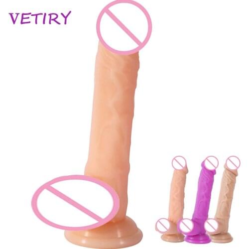 VETIRY Sex Toys for Woman Realistic Dildo G-spot Orgasm Soft Material Female Masturbation Strong Suction Cup Simulation Penis