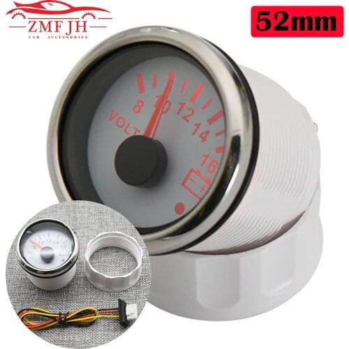 New 52 mm Marine Voltmeter Volt Meter Gauge 8-16 V 16-32 V Car Voltage Gauges for Caravan Boat Marine Red Backlight 12V 24V