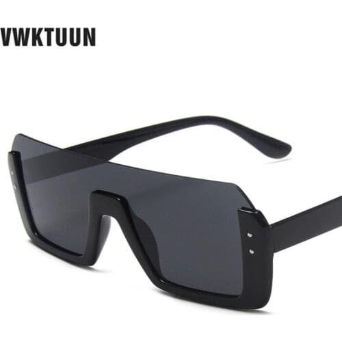 VWKTUUN Half Frame Sunglasses Vintage Square Glasses Colorful Sun Glasses For Women Men Intergrated Sunglass Hip Hop Glasses