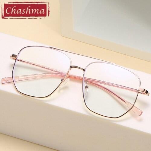 Chashma Women Alloy Eyewear Oversize Men Prescription Optical Frame Fashion Trend Spectacles