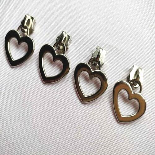 10 / 20Pcs 5#Heart-Shaped Zipper Puller Metal Zipper Puller Bag Zipper Puller Clothes Sewing Tool Accessories Supplies