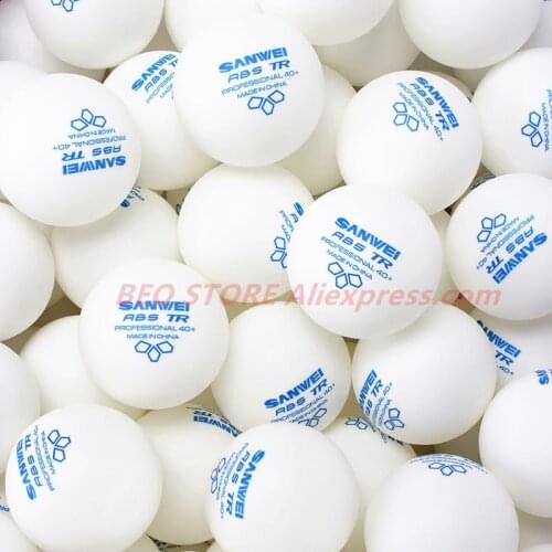 100 balls Table tennis ball SANWEI 2019 New 3-star TR ABS Material Plastic Professional 40+ training ping pong ball