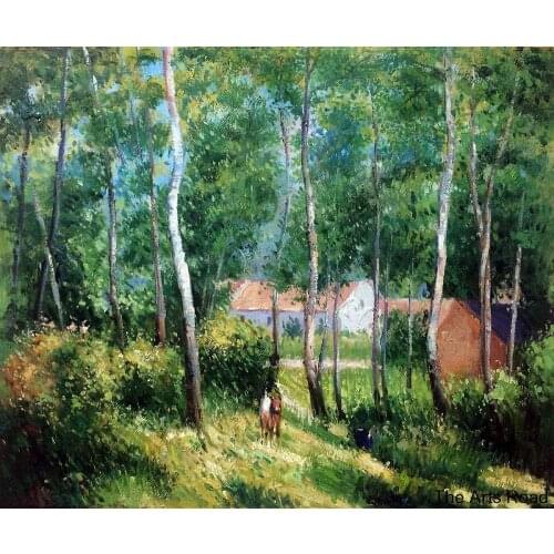 100% Hand-painted Landscape Wall Painting Edge of the Woods by Camille Pissarro Modern Arts for Home Decoration