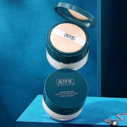 2 Colors Makeup Loose Powder Ivory Light-skinned Finishing Powder Waterproof Oil Control Cosmetic Puff For Face Finish Setting