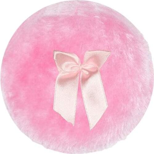 2021 New 4 Inch Baby Powder Puff Glitter Round Bow Baby Hairy Prickly Heat Powder Puff Plush Beauty Sponge